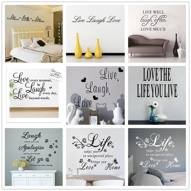 Aliexpress Live Laugh Love Quotes Wall Stickers Home Live Laugh Love Quotes Wall Stickers Home Decoration Bedroom Vinyl Decals Art Sticker Poster