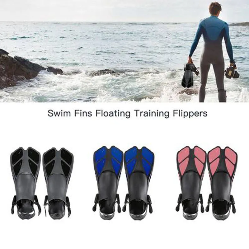 Swimming Fins Adjustable Heel For Diving Snorkeling Water Sports