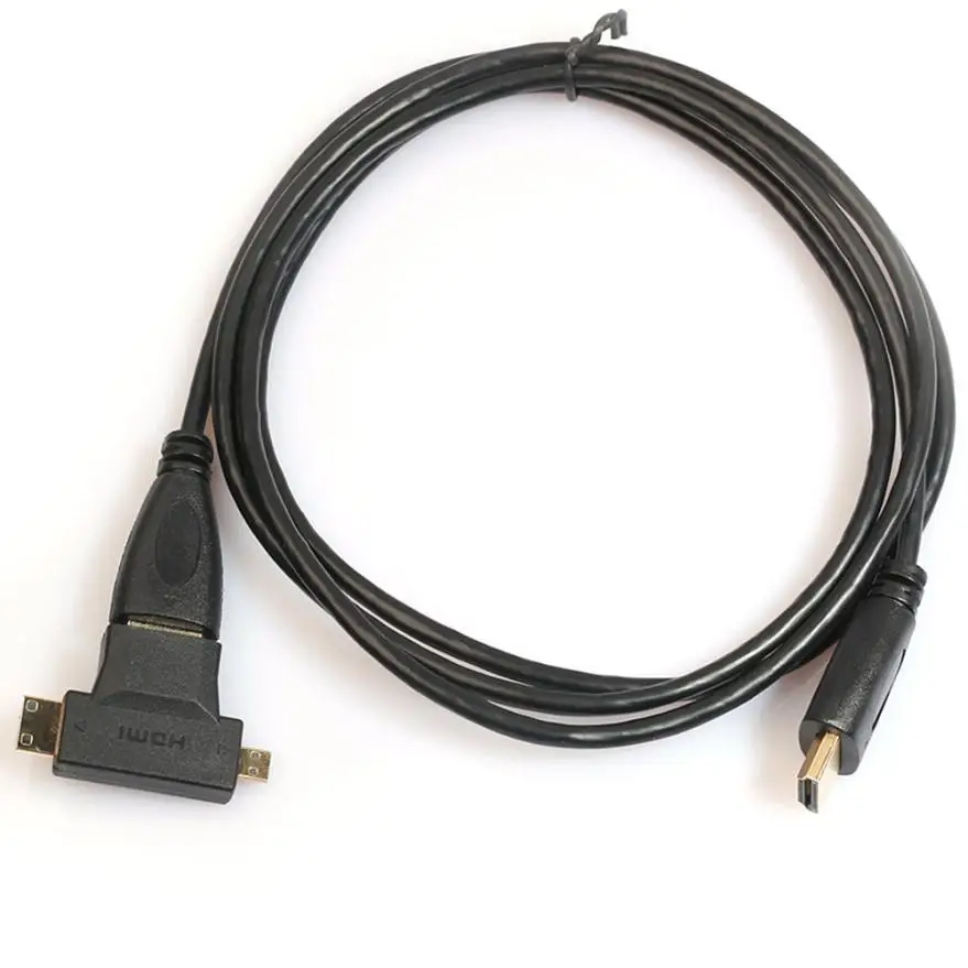HIPERDEAL 3 в 1 HD Высокоскоростной HDMI к HDMI кабель+ микро-адаптер HDMI+ мини HDMI адаптер 18Feb05 Прямая поставка
