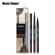 Music Flower зубная щетка с двумя головками и автоматическая макияж подводка для глаз, без налета, карандаш-подводка для глаз Водонепроницаемый 0,35g 1,2 мл