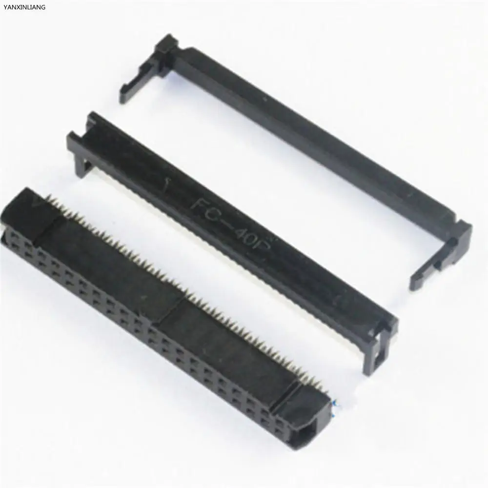 10PCS FC-40P 2x20Pin Dual Row Pitch 2.54mm IDC Socket Connector Female Header 40-pin cable socket | Обустройство дома