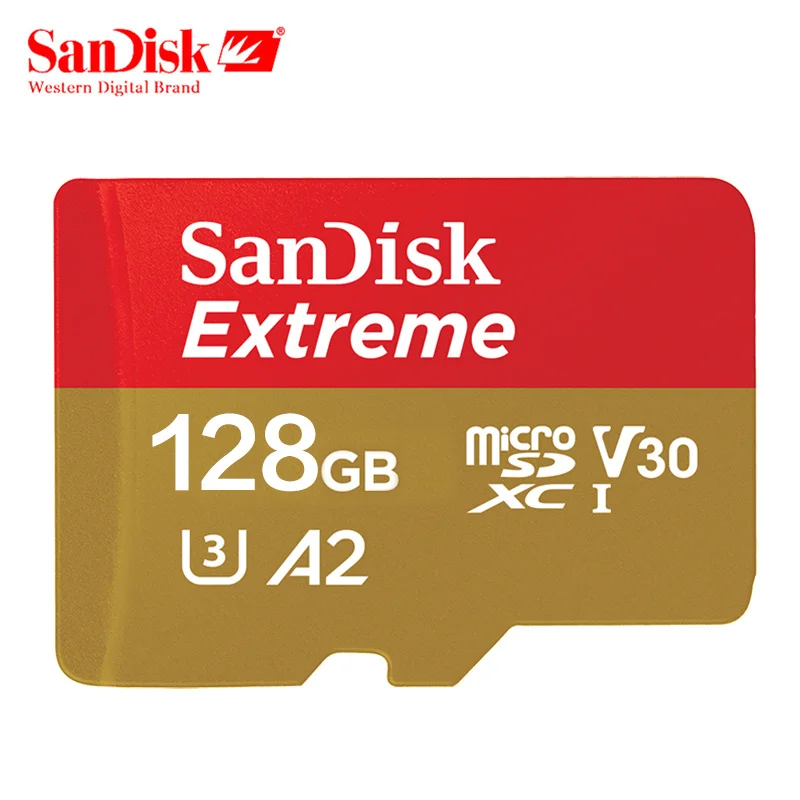 Карта памяти SanDisk 128 GB Extreme micro SD карта 32 GB 64 GB UHS-I C10 U3 V30 A2 картао де memoria TF карты для Камера Drone и т. д