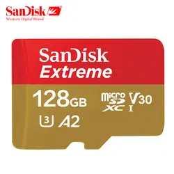 Карта памяти SanDisk 128 GB Extreme micro SD карта 32 GB 64 GB UHS-I C10 U3 V30 A2 картао де memoria TF карты для Камера Drone и т. д