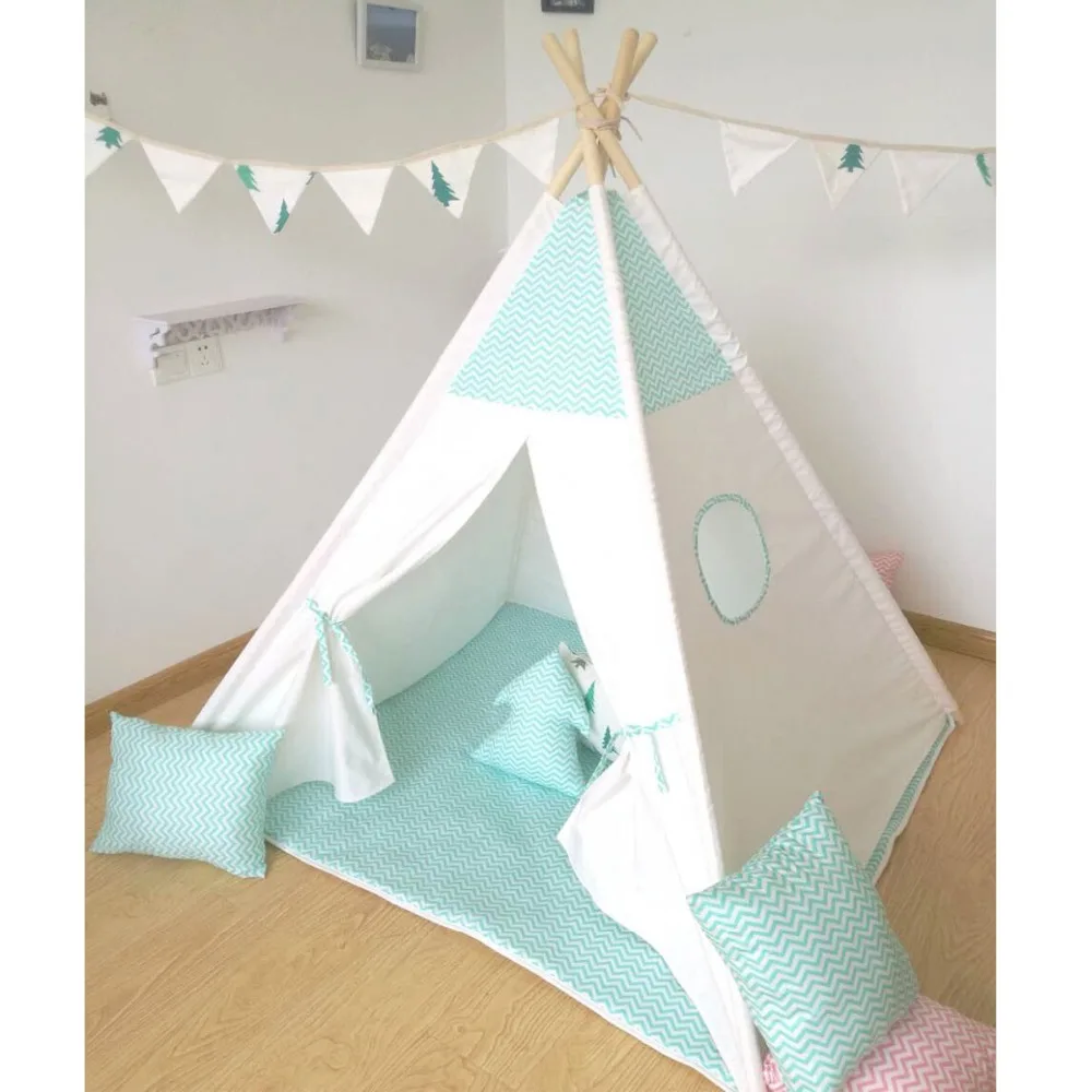 Green stripe design Children's Teepee Play tent,tipi,teepee tent,kids teepee tent children playhouse