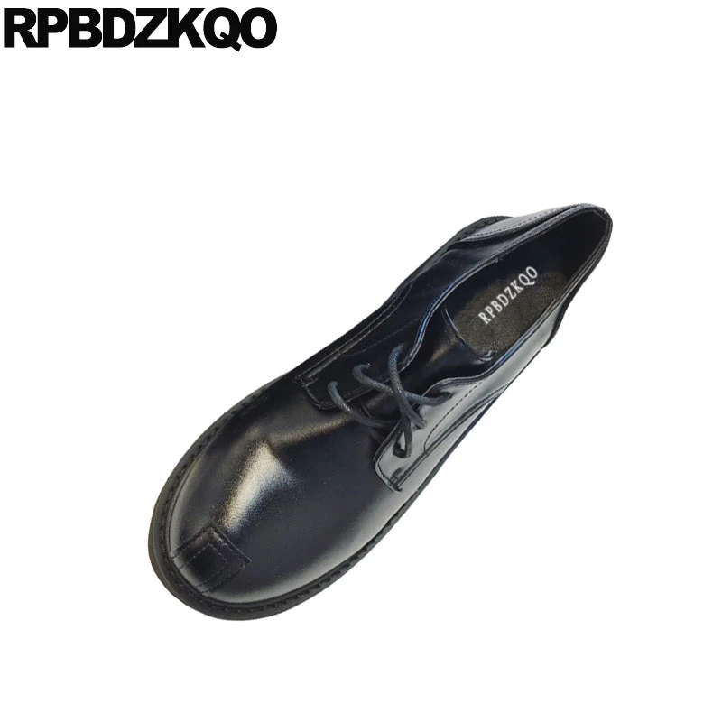 

platform shoes fashion 2018 pumps 3 inch high heels black women strap designer creepers oxford round toe harajuku thick lace up