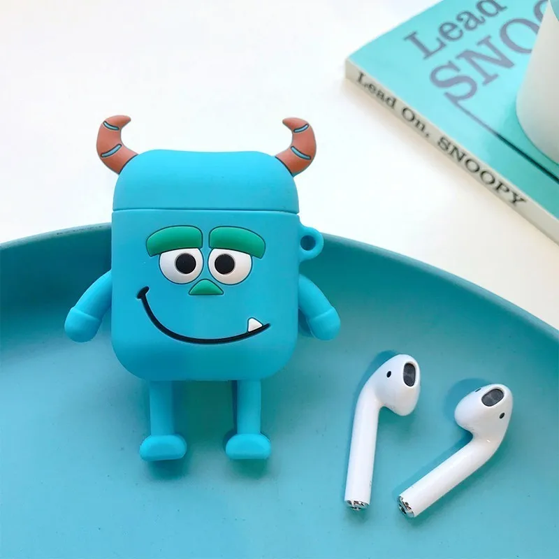Long haired monster VOZRO мультфильм беспроводной Bluetooth наушники чехол для Apple AirPods силиконовый зарядный чехол s для airpods2защитная крышка - Цвет: Long haired monster