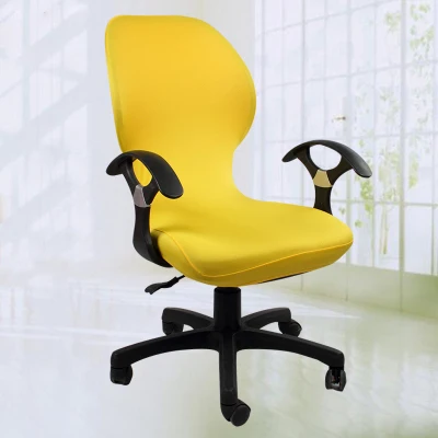 Желтый цвет лайкра крышка компьютерного стула подходит для офисного стула с подлокотниками спандекс украшение для стула