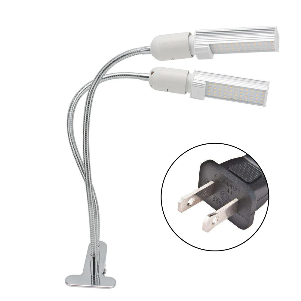 

45W 88LEDs Flexible Double E27 Bulbs Luminous US Plug Adjustable Full With Gooseneck Plant Grow Light Greenhouse