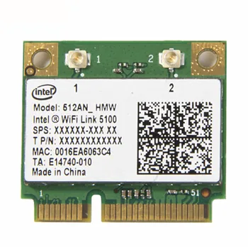 

For Dual band Intel Wifi 5100 512AN_HMW 300Mbps Wireless 802.11 agn Half Size Mini PCI-e Wlan card Laptop Network Wlan