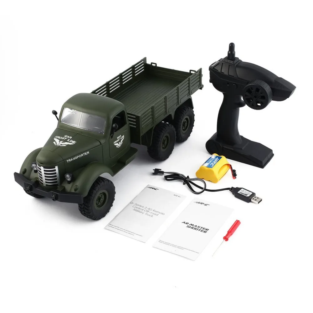 

JJR/C Q60 1/16 2.4G 6WD RC Off-Road Military Truck Transporter RC Car Remote Control Vehicle for Children Gift Kids Toy