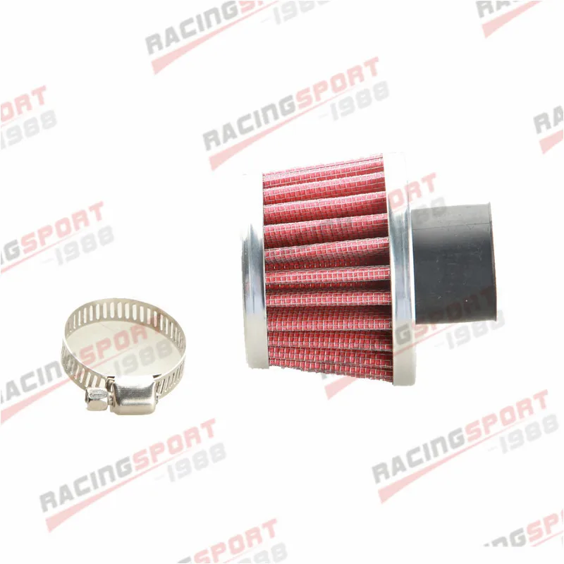 Universal 25mm 1" Car Cold Air Intake Filter Turbo Vent Crankcase Breather RED