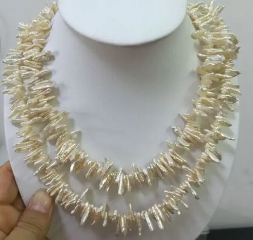 

Miss charm Jew1975 12-14MM GENUINE NATURAL Australian sea white baroque pearl necklace