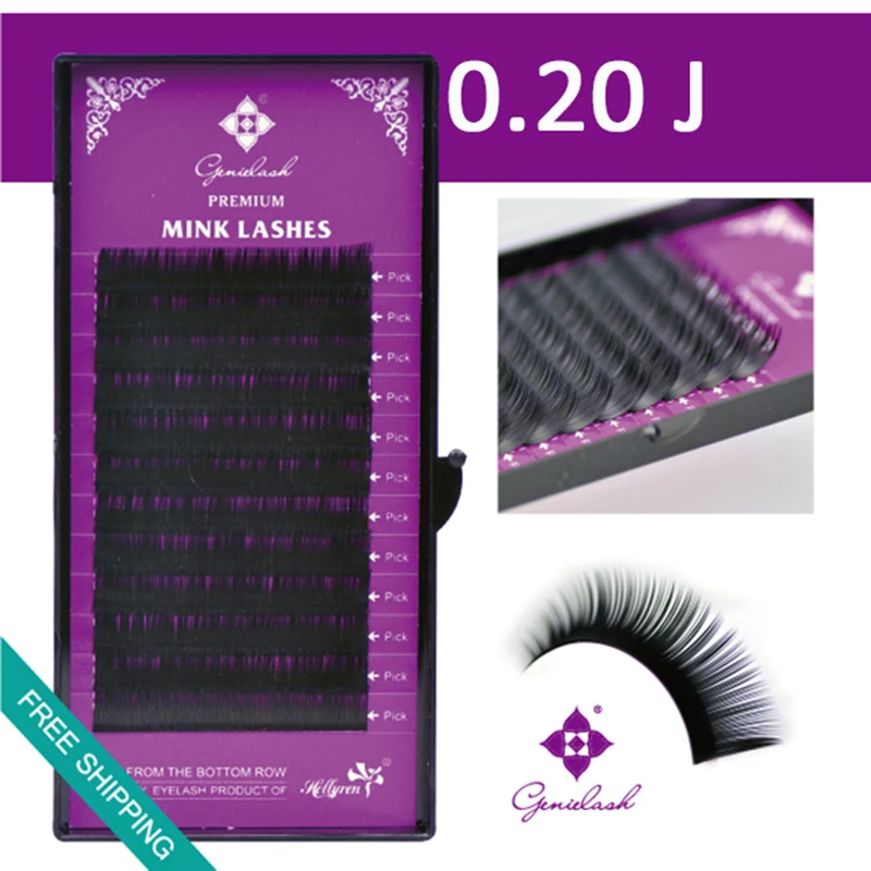 

1 Case J curl 0.20mm thickness 10mm length eyelash extensions mink black fake false eyelashes curl