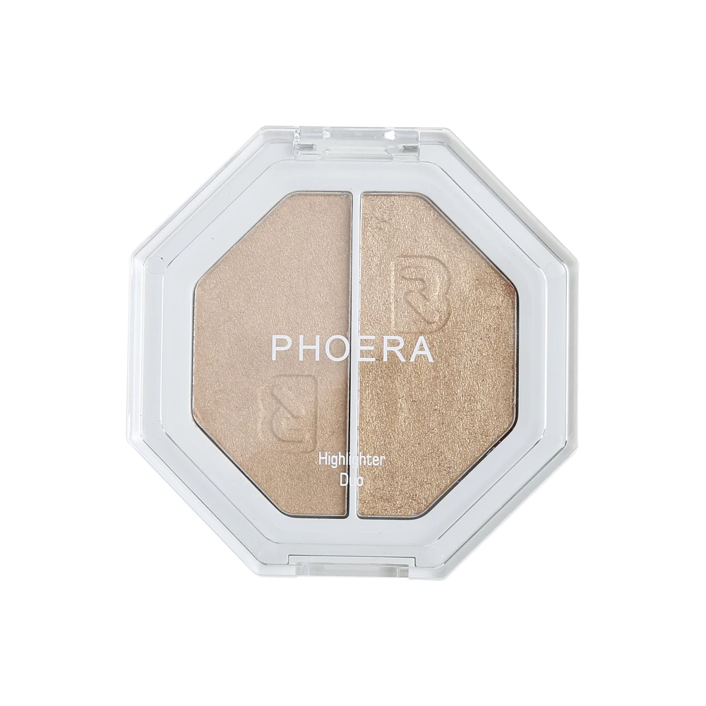 04 PHOERA основа для лица макияж пудра хайлайтер Pallete Eye стойкий осветлитель ремонт пудра 2 цвета Тени для век макияж TSLM2 - Цвет: 04