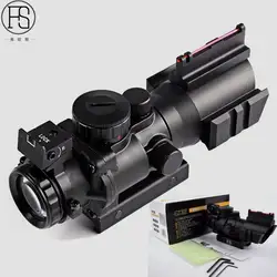 4x32 тактический прицел тройной подсветкой RGB сетка волоконно-оптический прицел для Reflex Riflescope 20 мм ласточкин хвост
