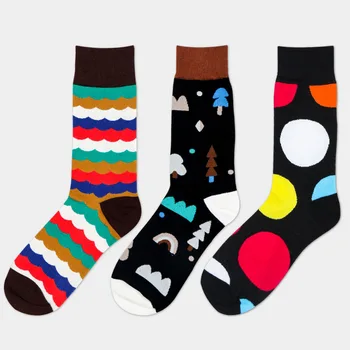 

PEONFLY happy funny Socks men Cotton High Leisure Time Male Socks European Fashion Tide Socks