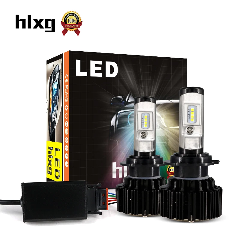 HLXG New upgrade H7 LED Bulbs Turbo Auto Car Headlight Kit 70W 8000LM