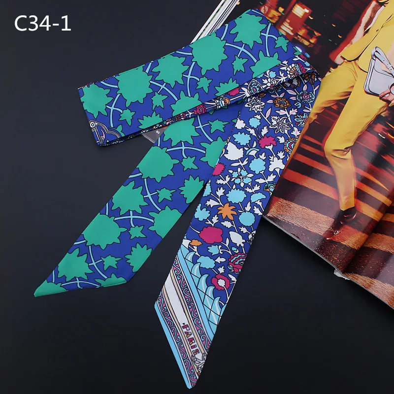 2019 new national wind tie bag handle scarf small ribbon slender narrow scarf bag with ladies ...