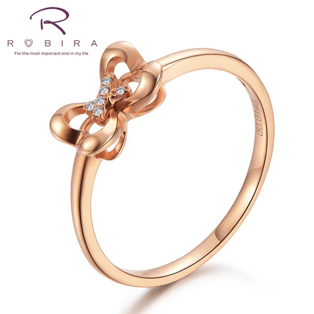 Robira Female Heart To Diamond Ring Fashion 18k Rose Gold Robira Female Heart To Diamond Ring Fashion 18k Rose Gold Jewelry Vintage Wedding Rings For