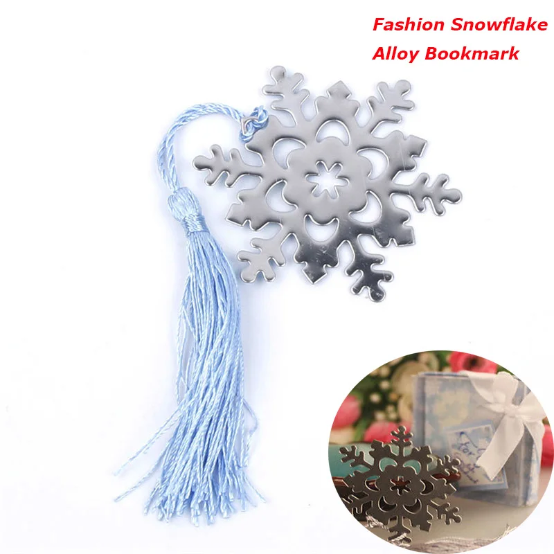 

1Pcs Fashion Snowflake Creative Exquisite Alloy Bookmark Ribbon Box New Year School Supplies Stationery Gift Free Shipping