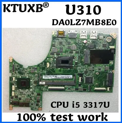 KTUXB DA0LZ7MB8E0 материнская плата для lenovo U310 ноутбук материнская плата 90000280 Процессор i5 3317U DDR3 тест РА