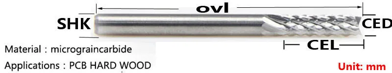 1Pc 3.175-6Mm SHK A Series 4Mm PCB Milling Corn End Milling Cutters Carbide PCB CNC Engraving Tools Circuit Boards AST315