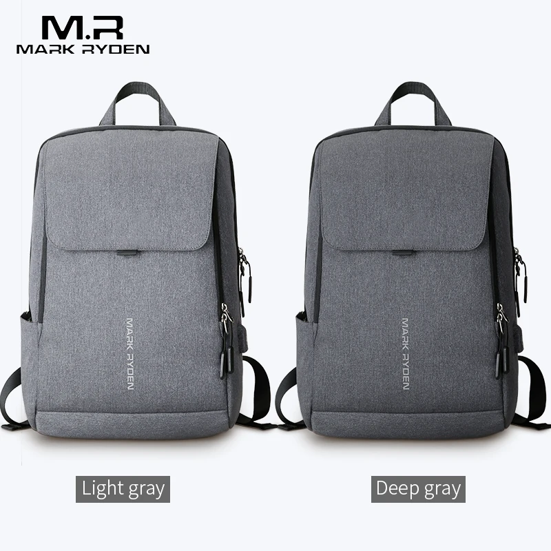 Mark Ryden hombre Mochila de carga USB 15,6 pulgadas Portátil Bolsa de la escuela para niño hombre viaje Mochila impermeable