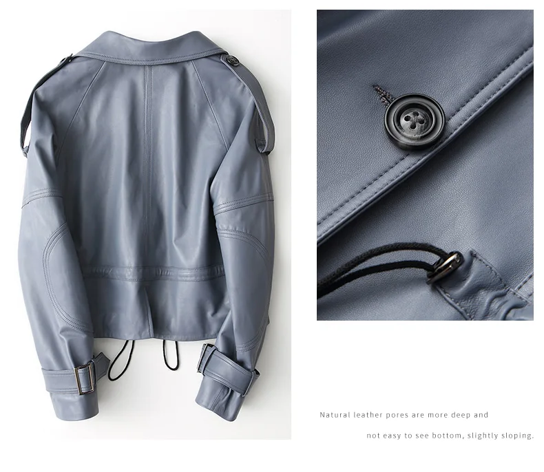Новая натуральная кожаная куртка женская винтажная овчина осенне-зимняя куртка женская одежда европейские тонкие пальто Z962