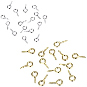 

LNRRABC Hot 8mm 200pcs/lot Small Sheep Eyes Nail Screw cheap/Silver Color For Beaded pendant Jewelry Accessories
