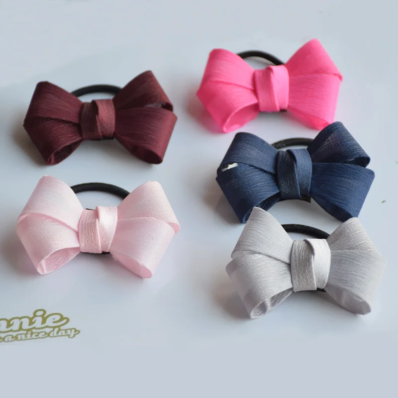 

New Fashion Elastic Hair Bands Striped color Butterfly Pattern Hair Holder Hair Accessories for Women and Girls
