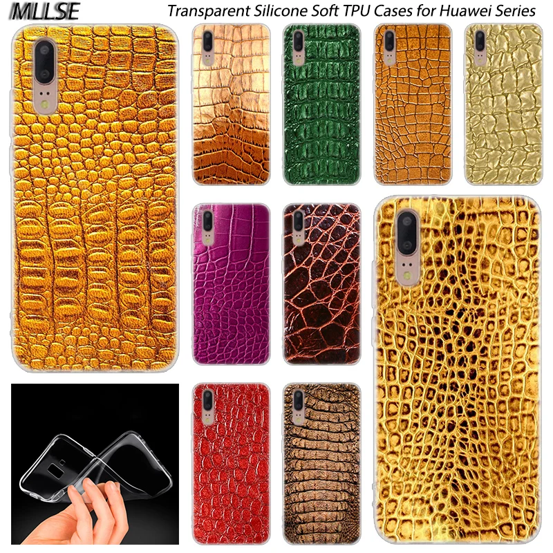 

Hot Crocodile skin texture Silicone Case for Huawei P30 P20 P10 P9 P8 Lite 2017 P30 P20 Pro Mini P Smart 2019 Plus Fashion Cover