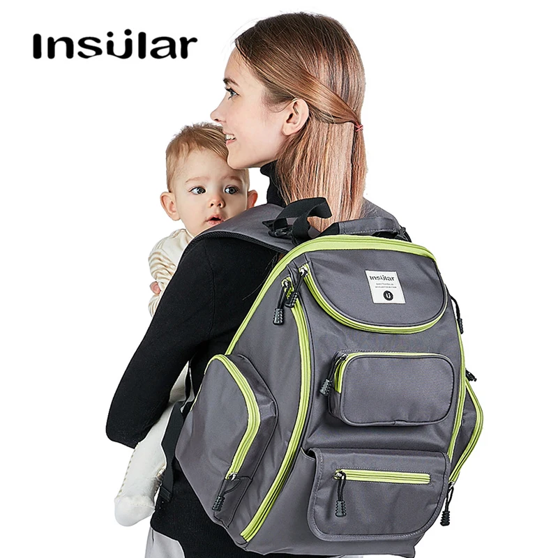 INSULAR, водонепроницаемые спортивные сумки для подгузников, рюкзак, Детская сумка для мамы, папы, мумии, дорожная сумка большой емкости с мокрой сумкой