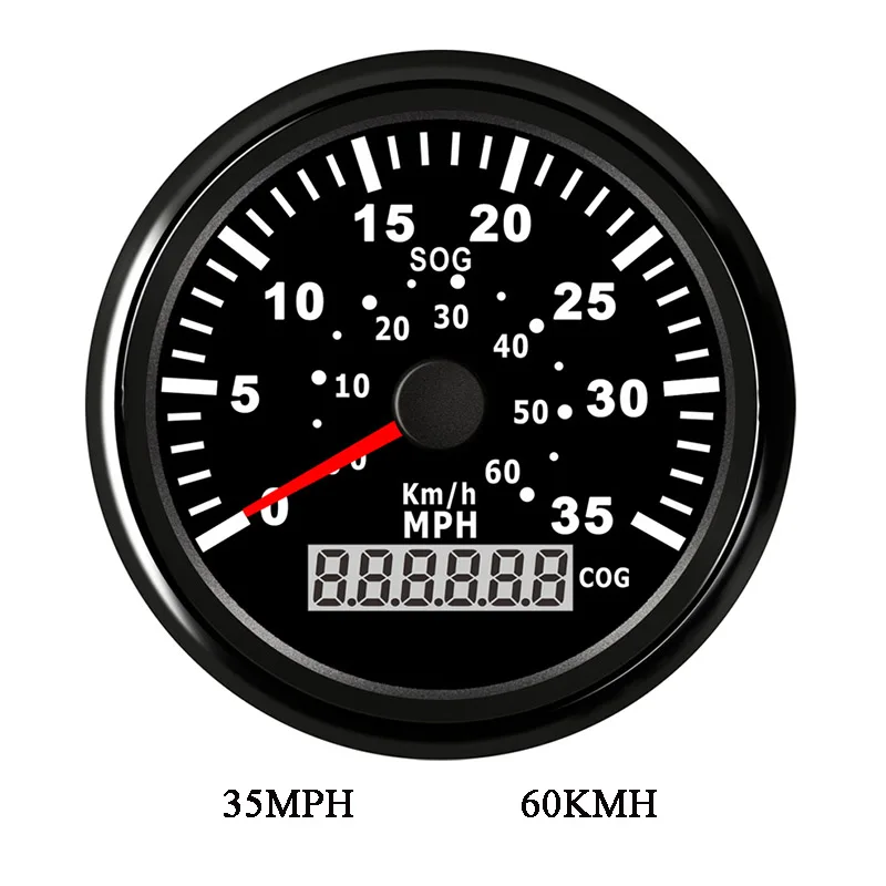 60KMH 1 шт. gps измеритель скорости цифровой водонепроницаемый 35MPH измеритель скорости подходит для мотоцикла, лодки, автомобиля с красной подсветкой, нержавеющая рамка - Цвет: BN