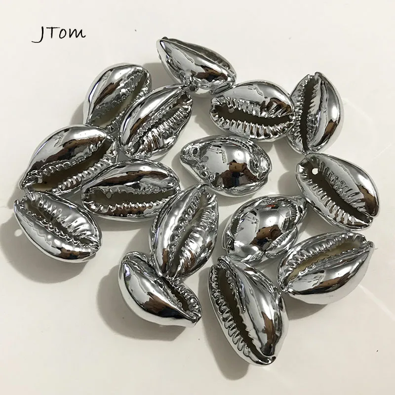 Бусины Puka Cowrie Sea Shell 15 шт./лот цвет золото/родий/розовое золото с 1 отверстием для