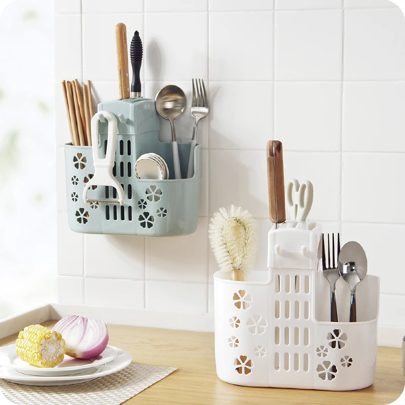 

Wall-mounted Drainer Dish Rack Household Tableware Storage Drying Rack Multi-function Plastic Kitchen Organizer