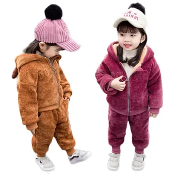 

Winter Newborn Baby Clothing Set Kids Girls Warm Coats+Pants Suits Children Boys Hooded Sport Suits Toddler Baby Sets G323