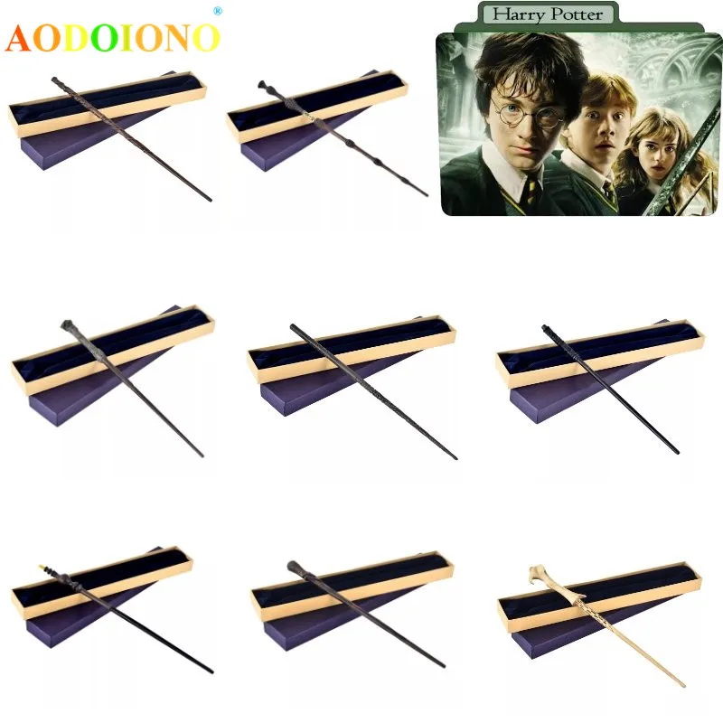 

23 Kinds Harry Magic Wand Metal Core with Original Box Voldemort Ron Hermione Dumbledore Luna Magic Wand Hogwarts Train Ticket