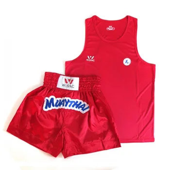 

Wesing Pro Boxing Uniforms MMA Sanda Muay Thai Shorts T Shirts Sleeveless Kicking Martial Arts Grappling Boxer Training Clothes