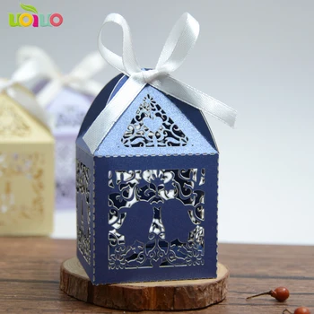 

30 Colors hot sea blue free logo Wedding Candy Boxes Favor Ribbon Gifts Candy Boxes Casamento Wedding Party Decor Free Shipping