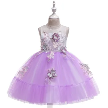 

New Children's Dresses 2019 Flowers SleevelessEmbroidered Princess Dress Cotton Holiday Wear Children's Wedding Dress