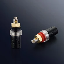 Free shipping 4PCS Viborg BP603R Pure Copper Rhodium plated Speaker Terminal Binding Post hifi speaker amp