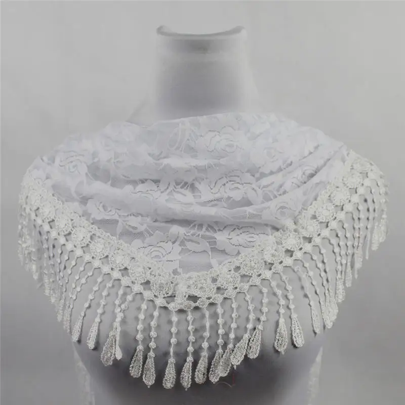  Fashion Women Lady Long Lace Rose Flower Triangular Mantilla Scarf Wrap Shawl women's scarves handkerchief hijab scarf 40MA0512