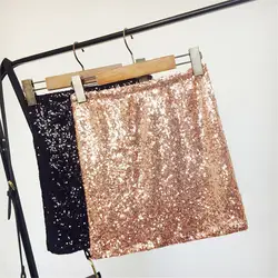 Женские модные облегающие юбки с пайетками 2019 летнее сексуальное с завышенной талией мини-юбка карандаш с коротким низом Blingbling Клубные