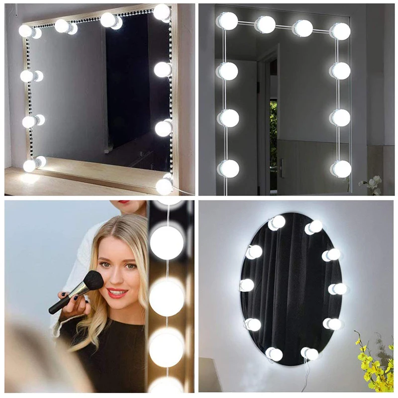  USB Powered Makeup Mirror Vanity Light 6 10 14 Bulbs Kit For Dressing Table Stepless Dimmable Holly