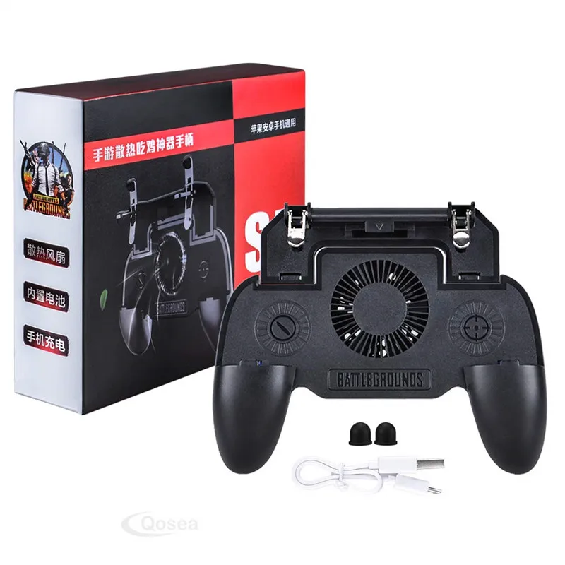 1 PCS 4000mAh Power Bank Pubg Controller Gamepad Pubg Mobile Trigger L1R1 Shooter Free Fire Joystick Game Pad Holder Cooler Fan