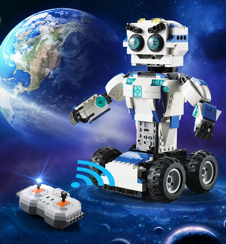 Hot smart DADA 2.4Ghz rc transformation Dancing Robot building block 2in1 Drilling vehicle model bricks radio remote control toy