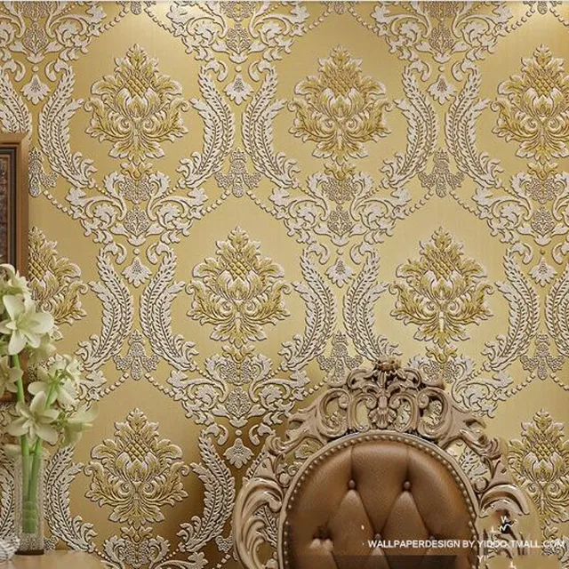 Beibehang Luxus Klassischen Tapeten Wohnkultur Hintergrund Wand Damast Tapete Goldenen Blumen D Samt Tapete Wohnzimmer Beibehang Luxus Klassischen Tapeten Wohnkultur Hintergrund Wand Damast Tapete Goldenen Blumen D Samt Tapete Wohnzimmer