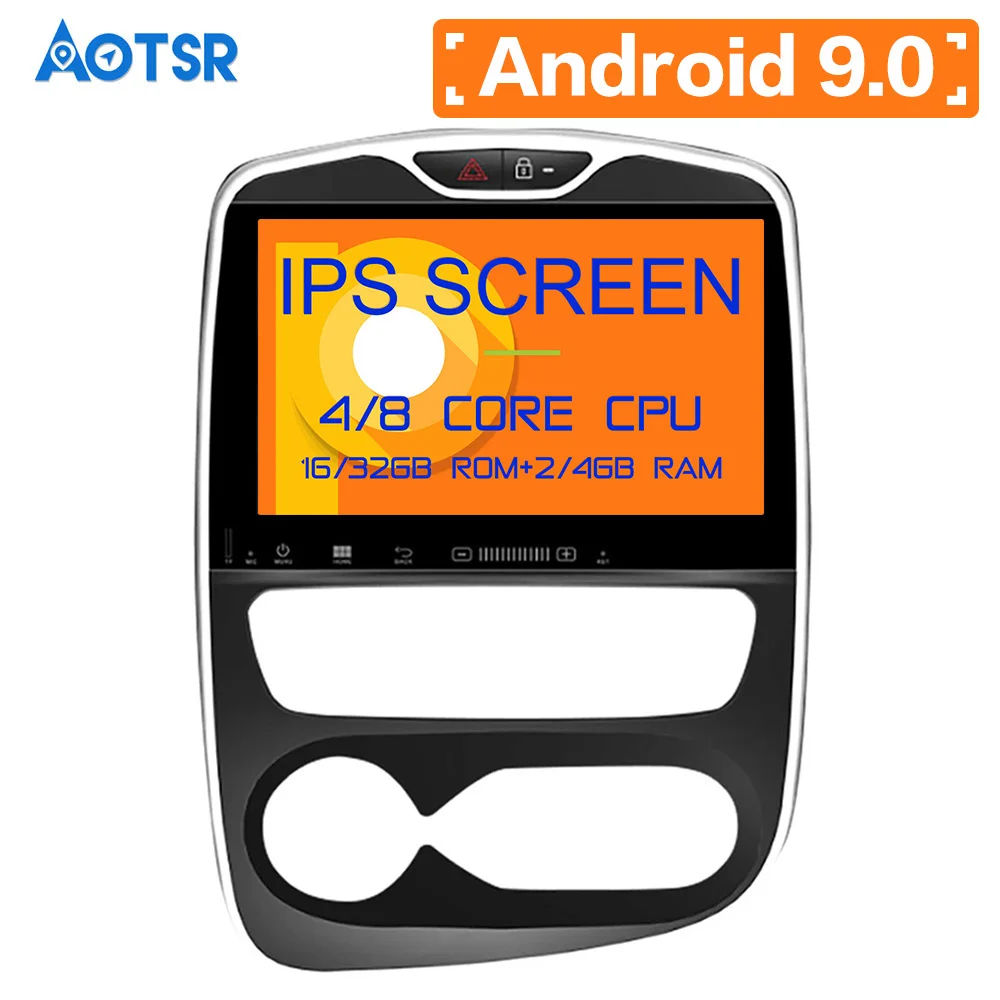 10 1 &quotHD Android 9 0 Автомобильный GPS стерео для Renault Clio 2013 2014 2015 2016 2017 2018 Авто Радио FM RDS