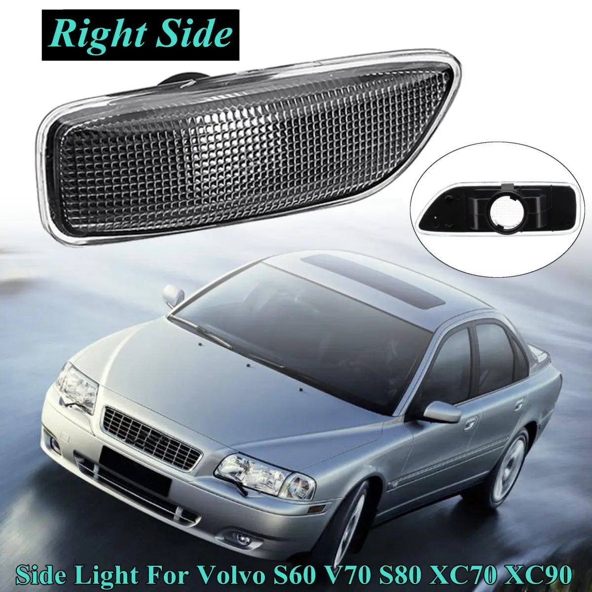 

Turn signal light for Fender Front Side Marker Light Lamp For Volvo S60 V70 S80 XC70 XC90 2001 2002 2003-2009 #30722641 30722642
