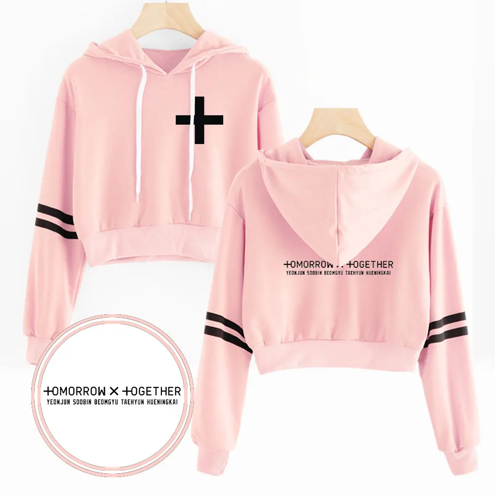  TXT Navel Hoodies Sweatshirt Idol Hip Hop New Casual Fashion Kpop TOMORROW X TOGETHER Hoodies Outwe